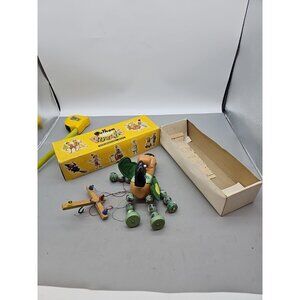 Vintage Pelham Puppets Made in England Green Baby Dragon String Marionette Box